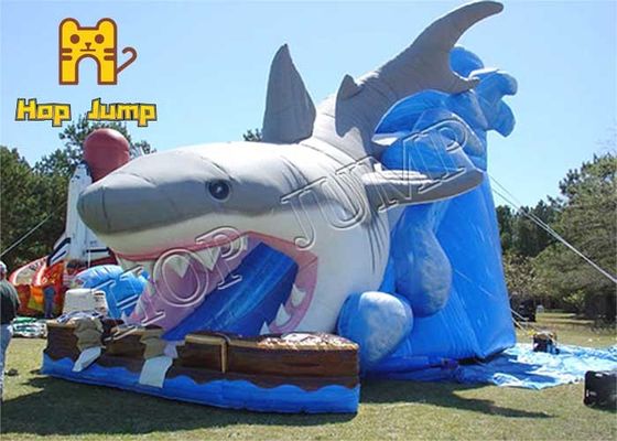 enfants combinés Inflatables de PVC de 0.55mm de requin d'eau de rebond gonflable épais de glissière