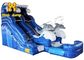 Piquer quadruple d'Inflatables de PVC d'arrière-cour d'enfants humides secs bleus de dauphin
